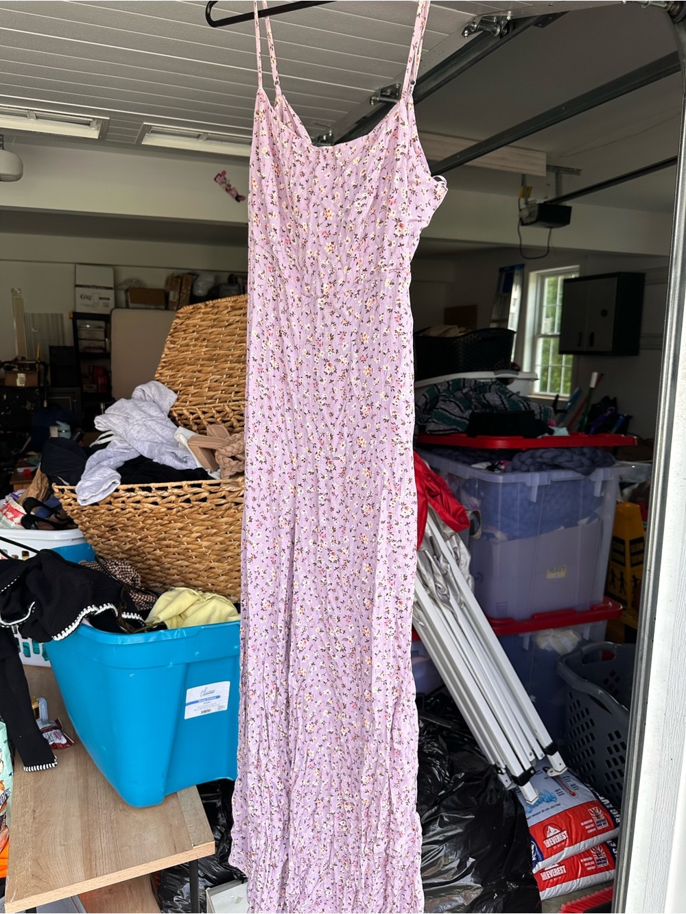 Lilac Floral Spaghetti Strap Maxi Dress
